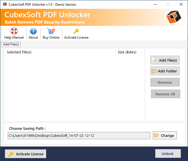 open PDF Unlocker Software