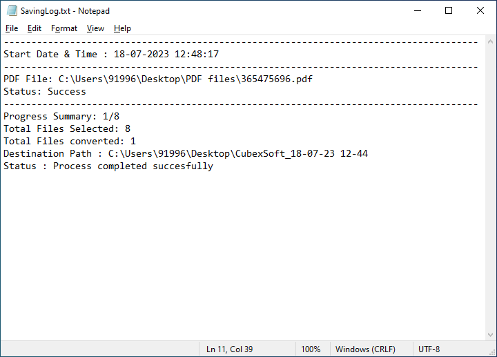 log report