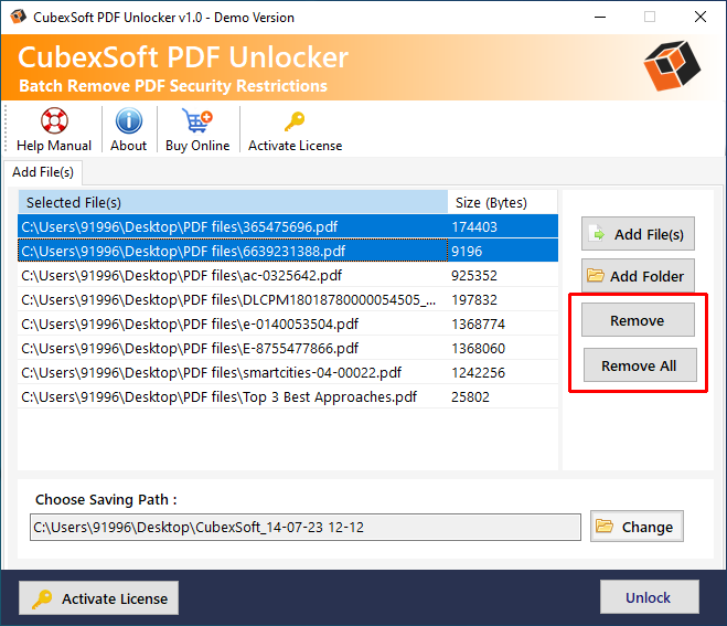 remove PDF