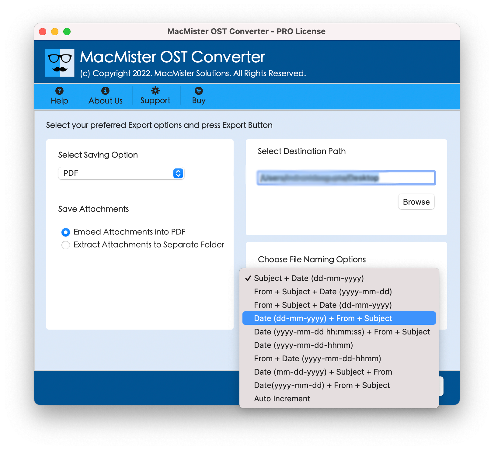 selective location to save output files