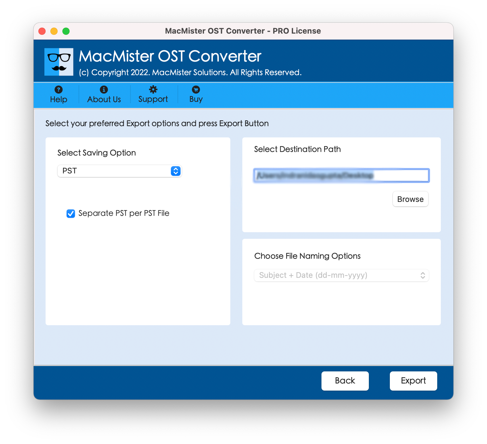 selective location to save output files of OST files Converter