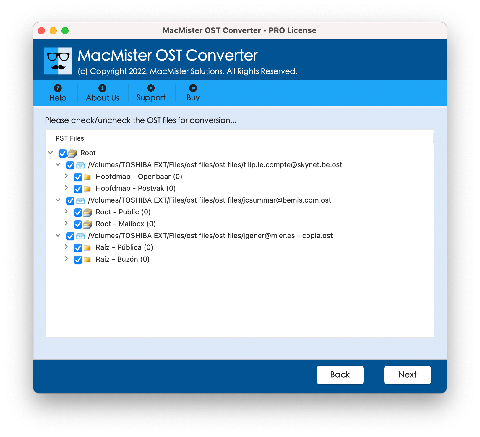 Select OST files by the advanced Mac OST Converter