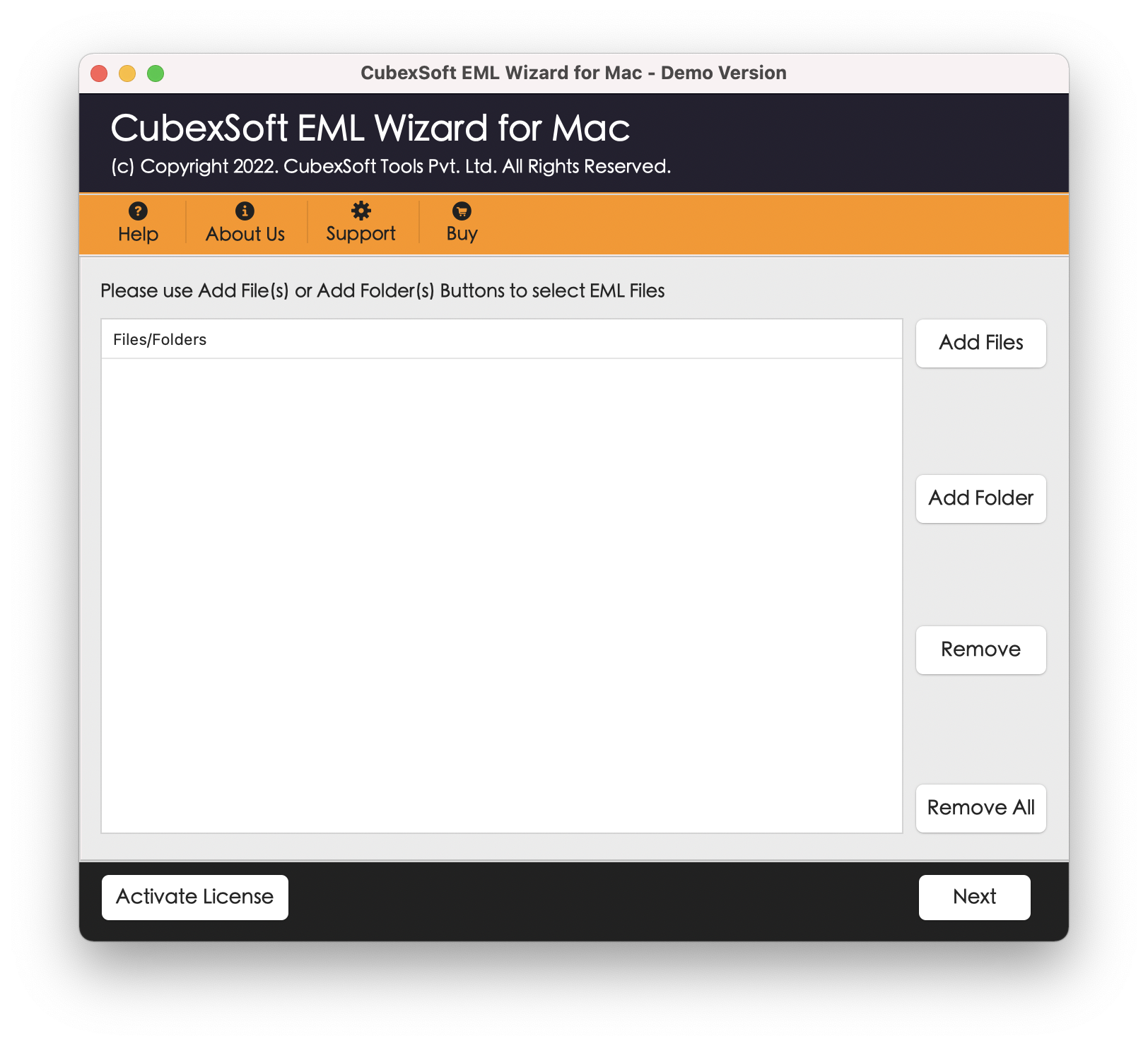 open Mac EML Converter Software and Add EML files