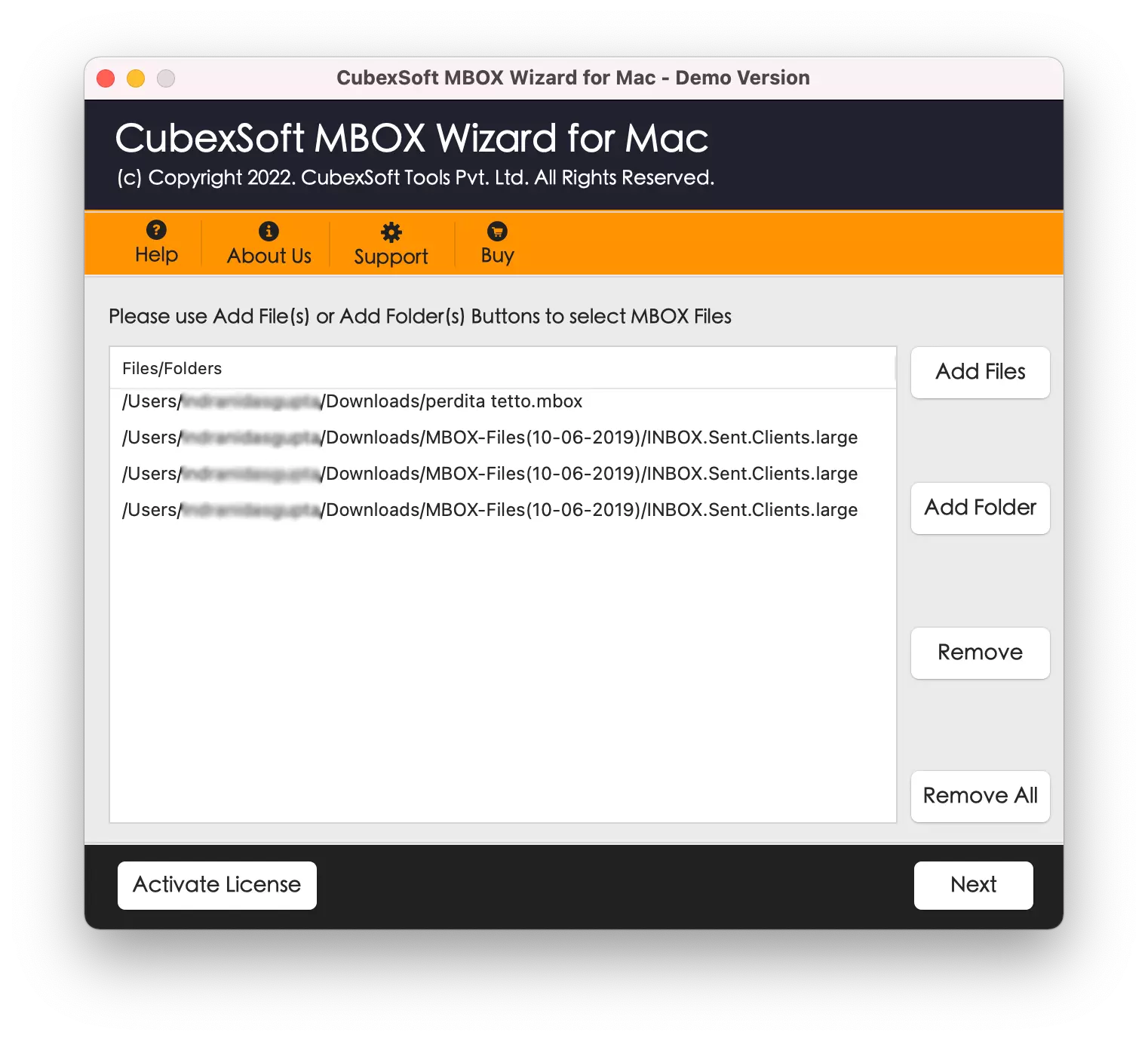 open Mac MBOX to PDF Converter Software and Select MBOX files