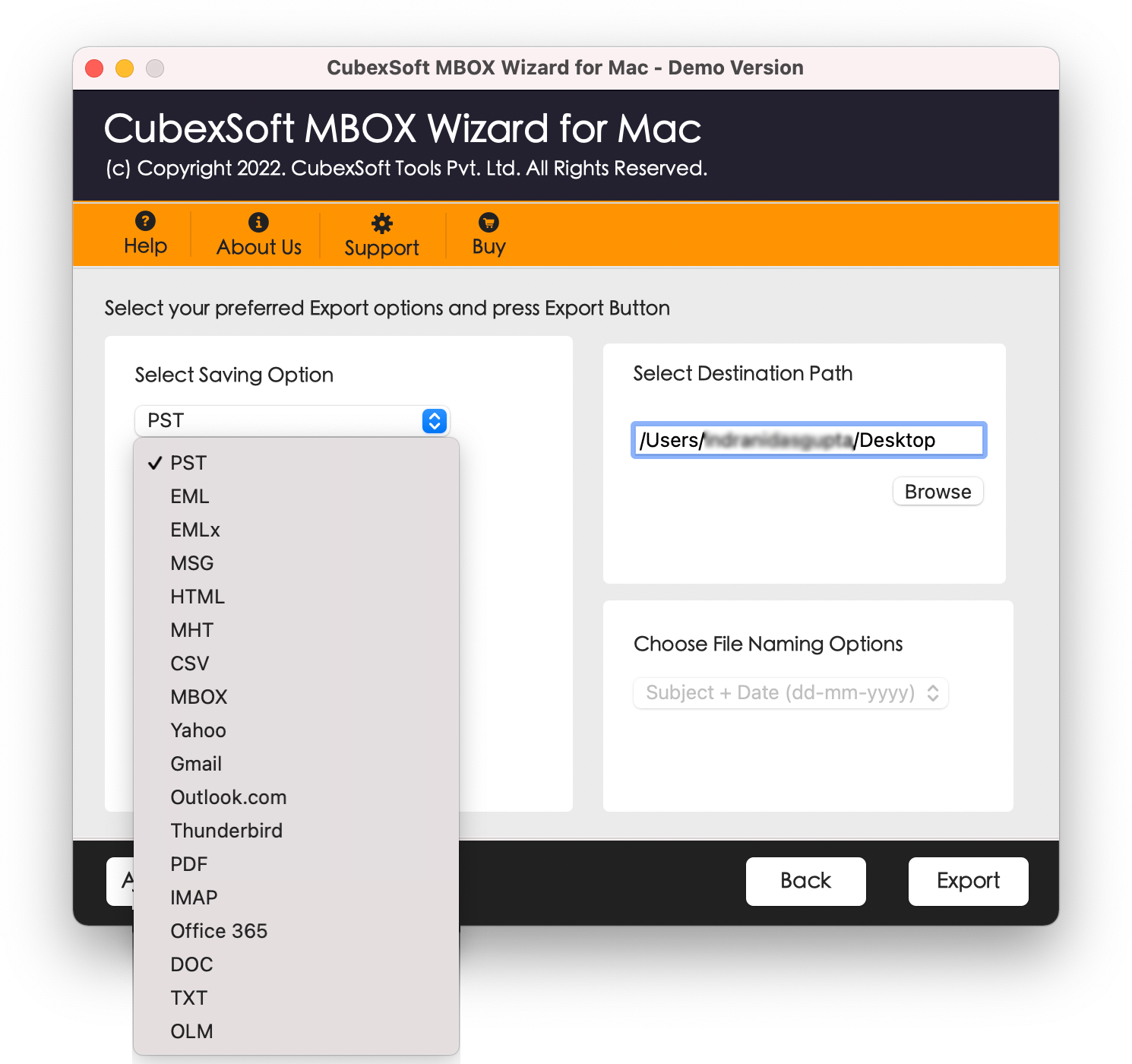 choose destination location