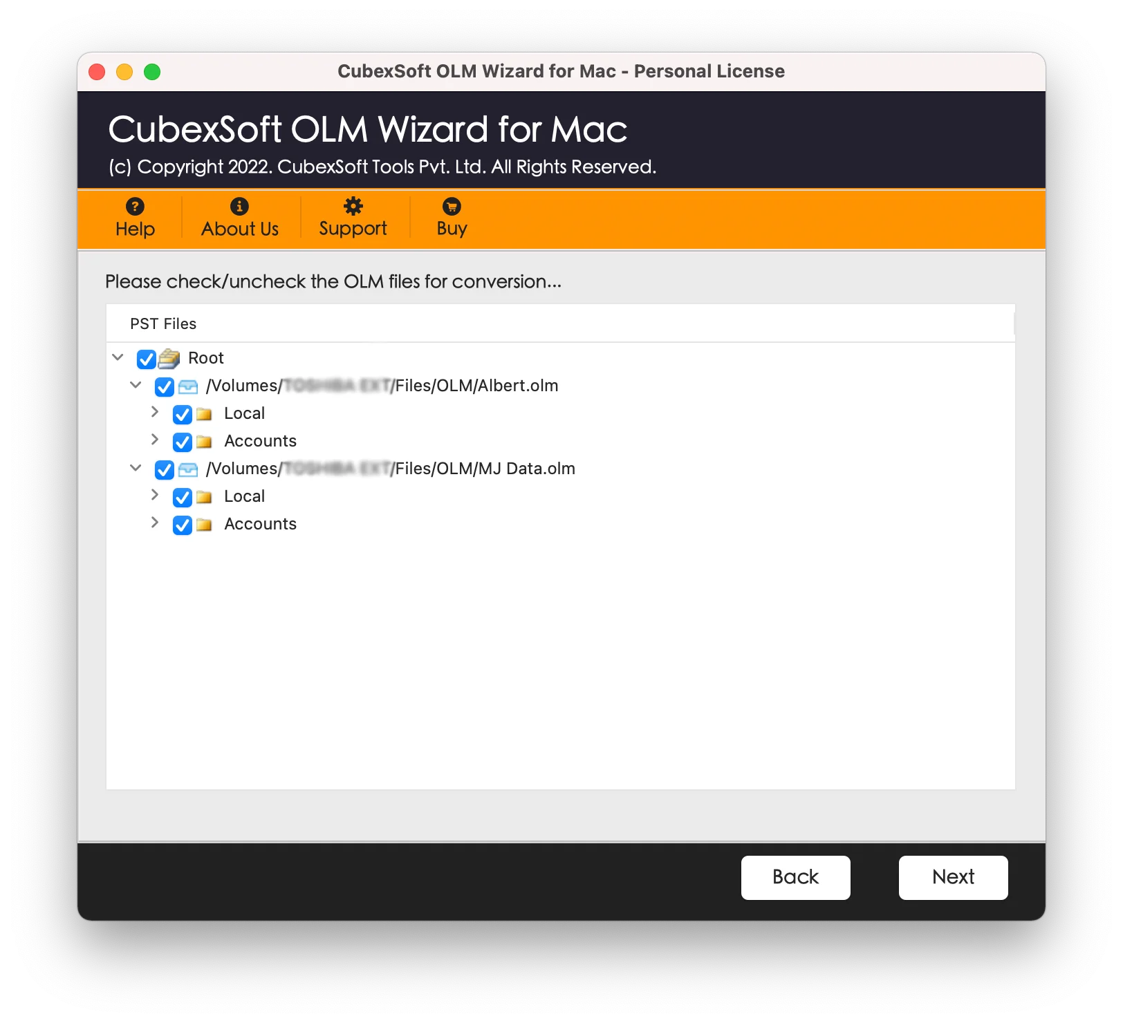 check/uncheck files