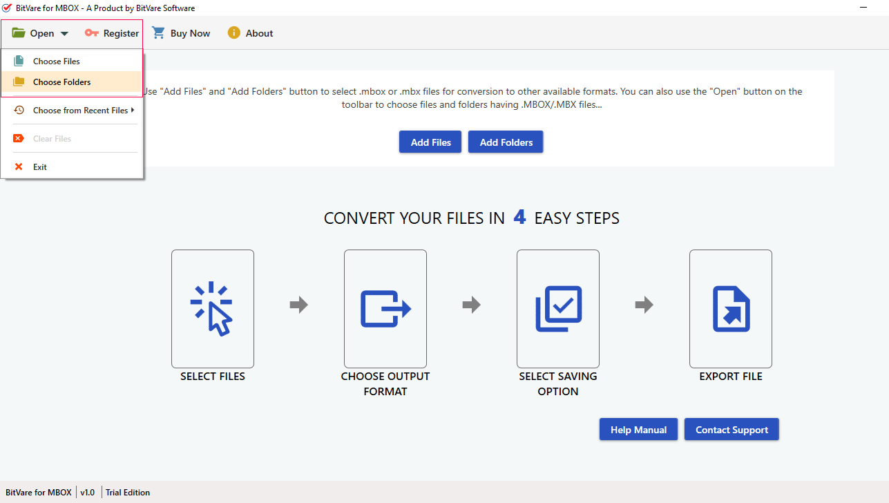 Select MBOX files