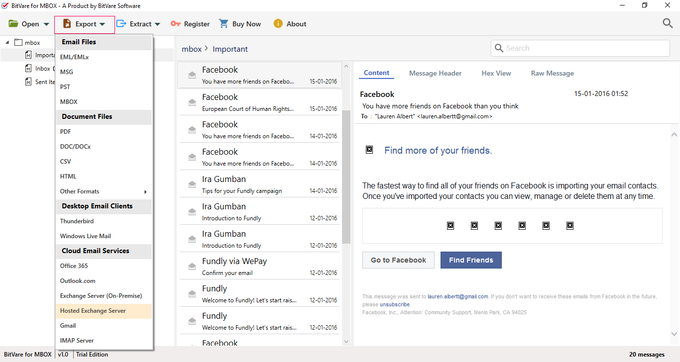 export email messages