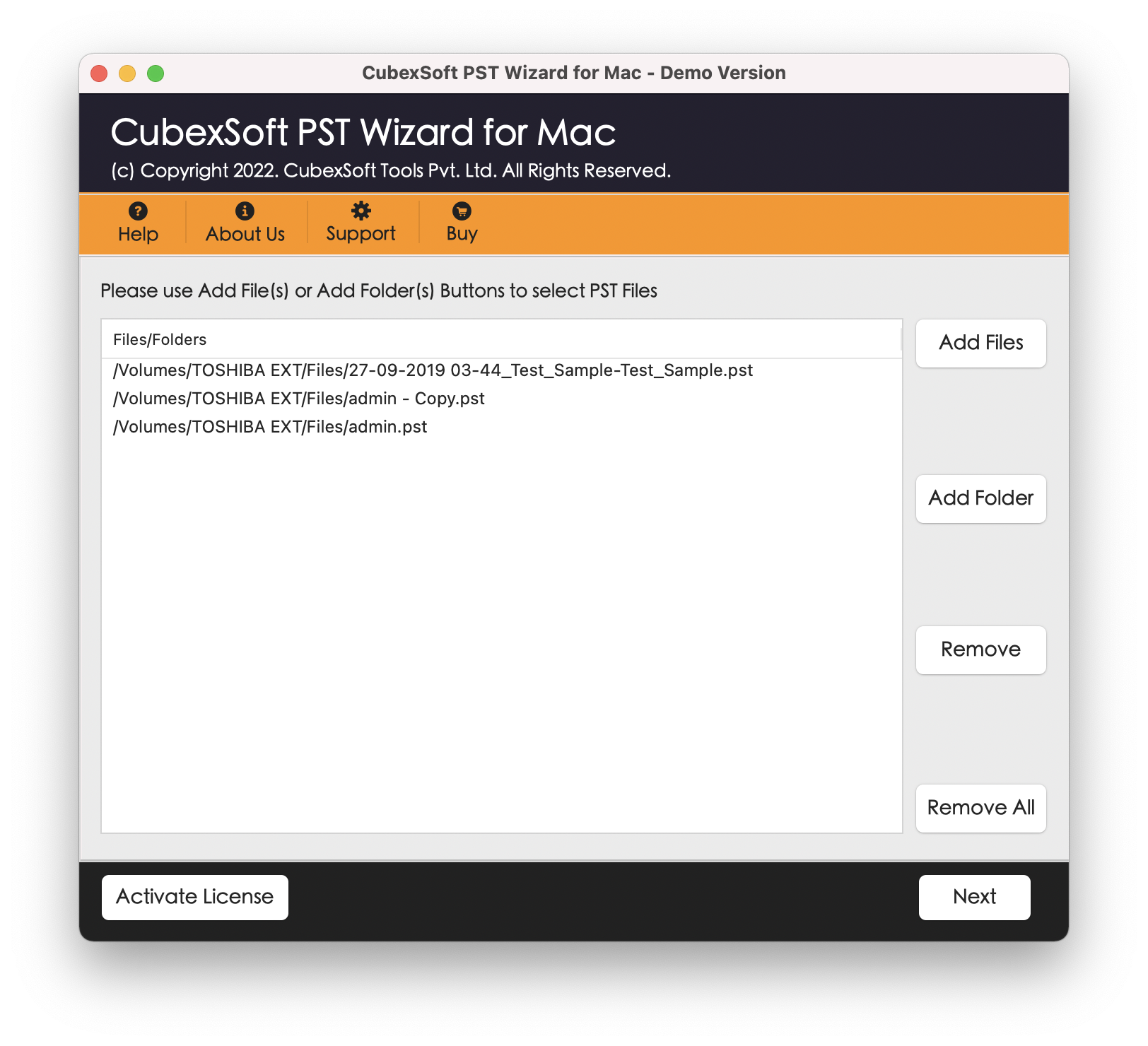 open Mac PST Converter Software and Select PST files