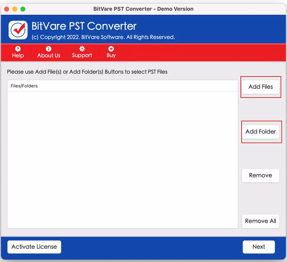 Select PST files by the advanced PST Converter